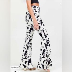 Altar'd State High Waisted Bell Bottom Cow Print Jeans